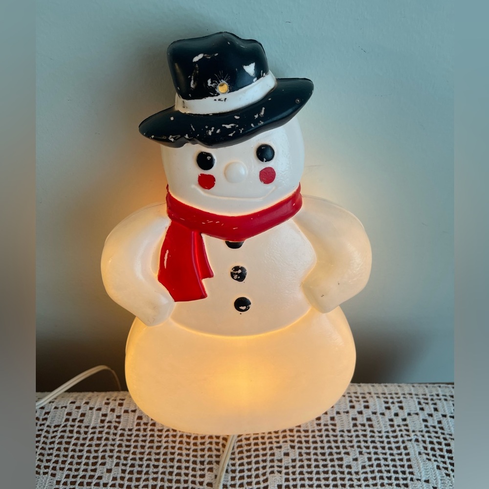 Vintage Christmas Snowman Blow mold | vintage snowman blowmold || Xmas Blowmolds